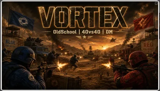 Captură de ecran 1. Vortex PVP DM | 40vs40 | KOTH | Cars/Heli